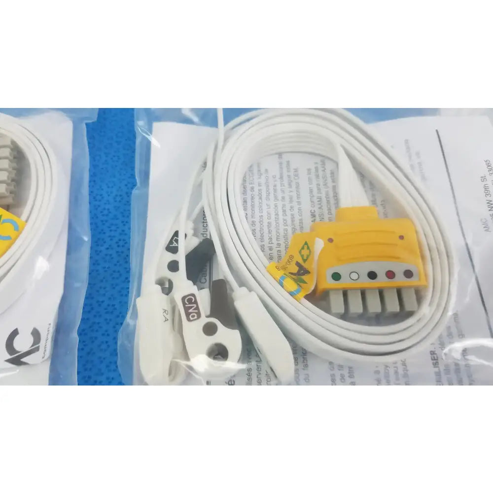 AMC Lot of - 5 AMC 5-Lead Disposable ECG Cable GE Multi-Link to Pinch Shielded 50 5-Lead Disposable ECG Cable, second-hand product photo 4