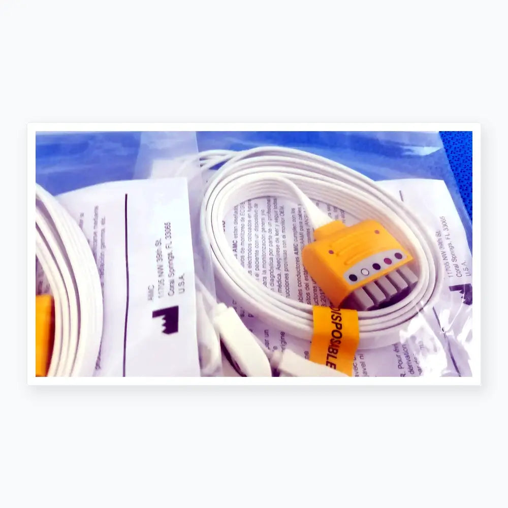 AMC Lot of - 5 AMC 5-Lead Disposable ECG Cable GE Multi-Link to Pinch Shielded 50 5-Lead Disposable ECG Cable, second-hand product photo 6