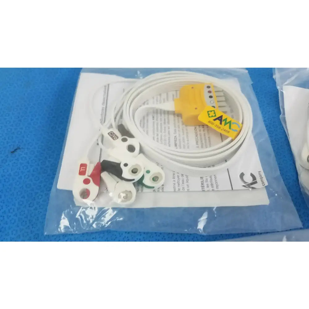 AMC Lot of - 5 AMC 5-Lead Disposable ECG Cable GE Multi-Link to Pinch Shielded 50 5-Lead Disposable ECG Cable, second-hand product photo 3