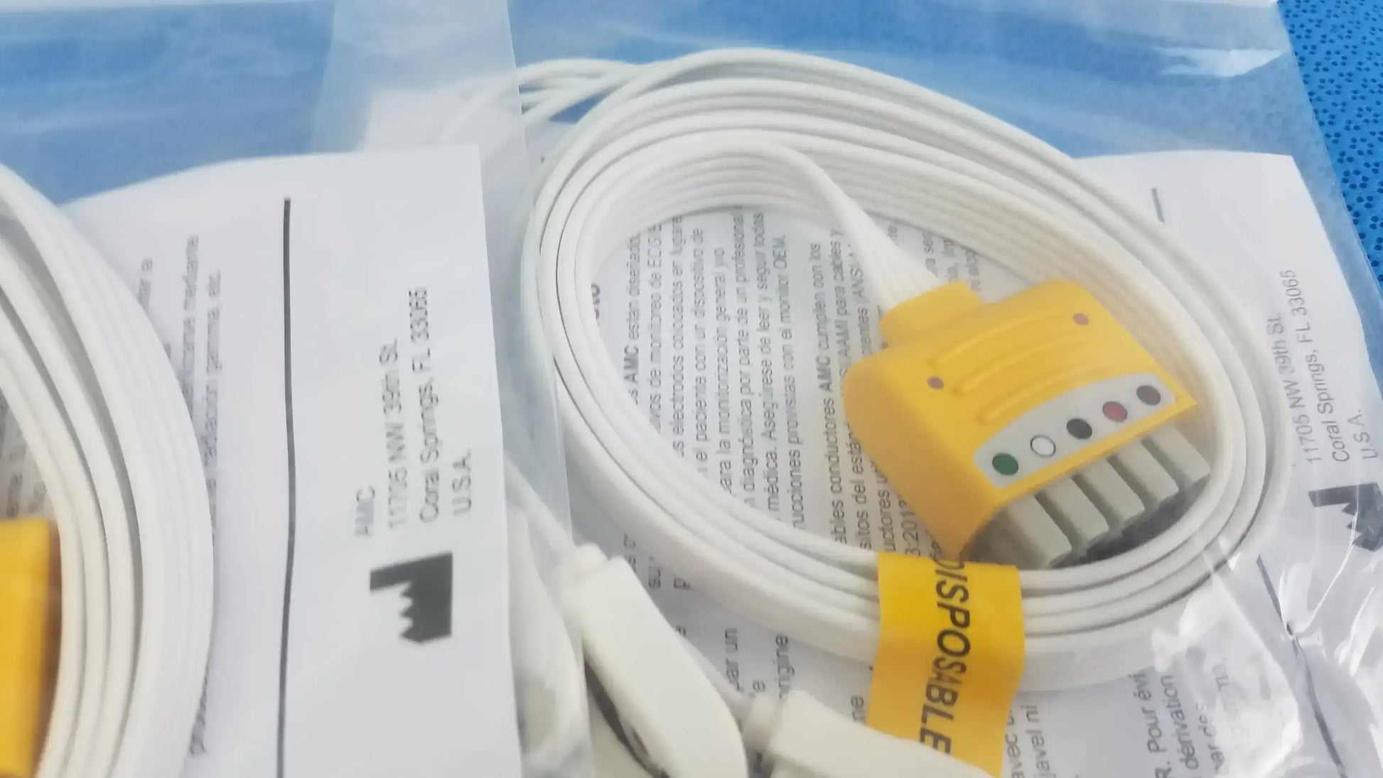 AMC Lot of - 5 AMC 5-Lead Disposable ECG Cable GE Multi-Link to Pinch Shielded 50 5-Lead Disposable ECG Cable, second-hand product photo 6