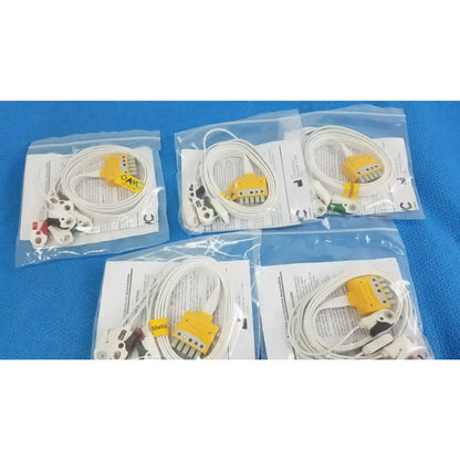 AMC Lot of - 5 AMC 5-Lead Disposable ECG Cable GE Multi-Link to Pinch Shielded 50 5-Lead Disposable ECG Cable, second-hand product photo 1