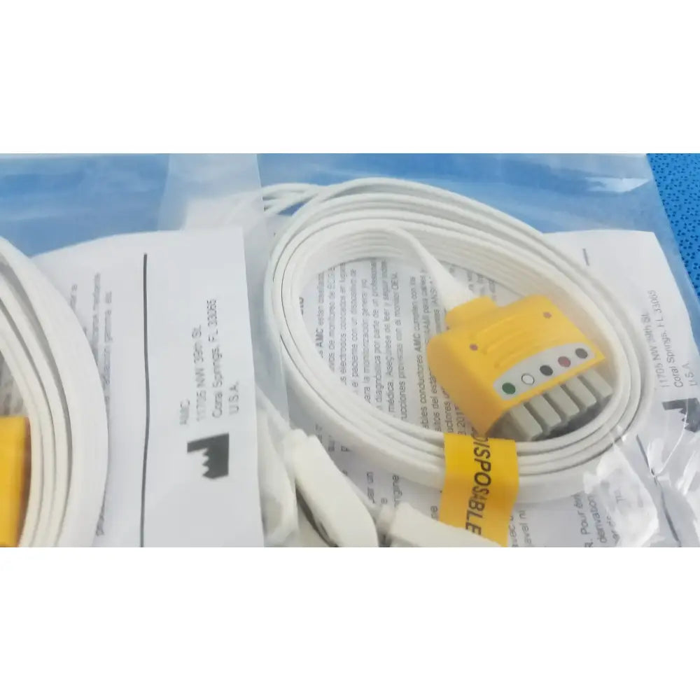 AMC Lot of - 5 AMC 5-Lead Disposable ECG Cable GE Multi-Link to Pinch Shielded 50 5-Lead Disposable ECG Cable, second-hand product photo 6
