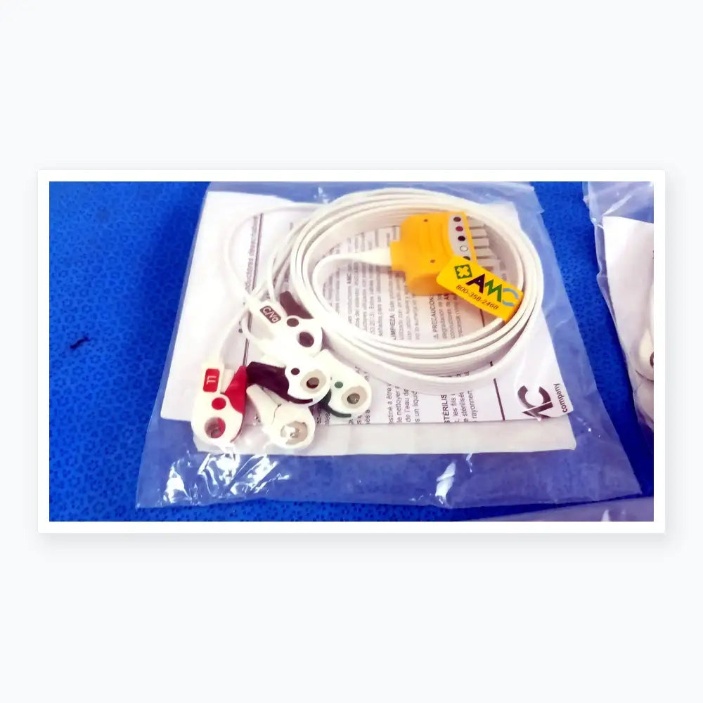 AMC Lot of - 5 AMC 5-Lead Disposable ECG Cable GE Multi-Link to Pinch Shielded 50 5-Lead Disposable ECG Cable, second-hand product photo 3