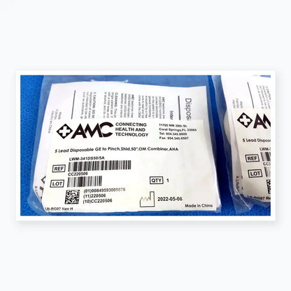 AMC Lot of - 5 AMC 5-Lead Disposable ECG Cable GE Multi-Link to Pinch Shielded 50 5-Lead Disposable ECG Cable, second-hand product photo 7