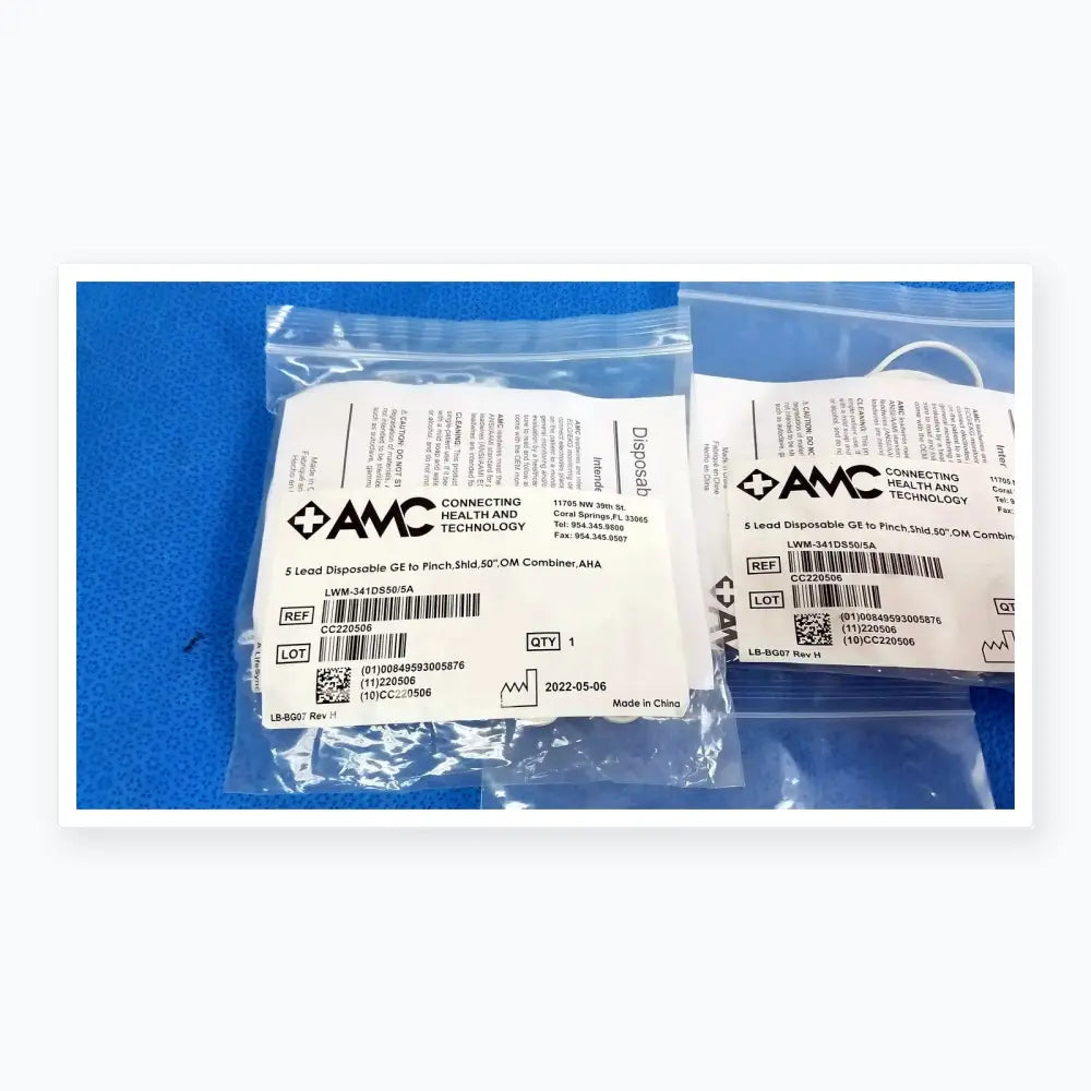 AMC Lot of - 5 AMC 5-Lead Disposable ECG Cable GE Multi-Link to Pinch Shielded 50 5-Lead Disposable ECG Cable, second-hand product photo 8