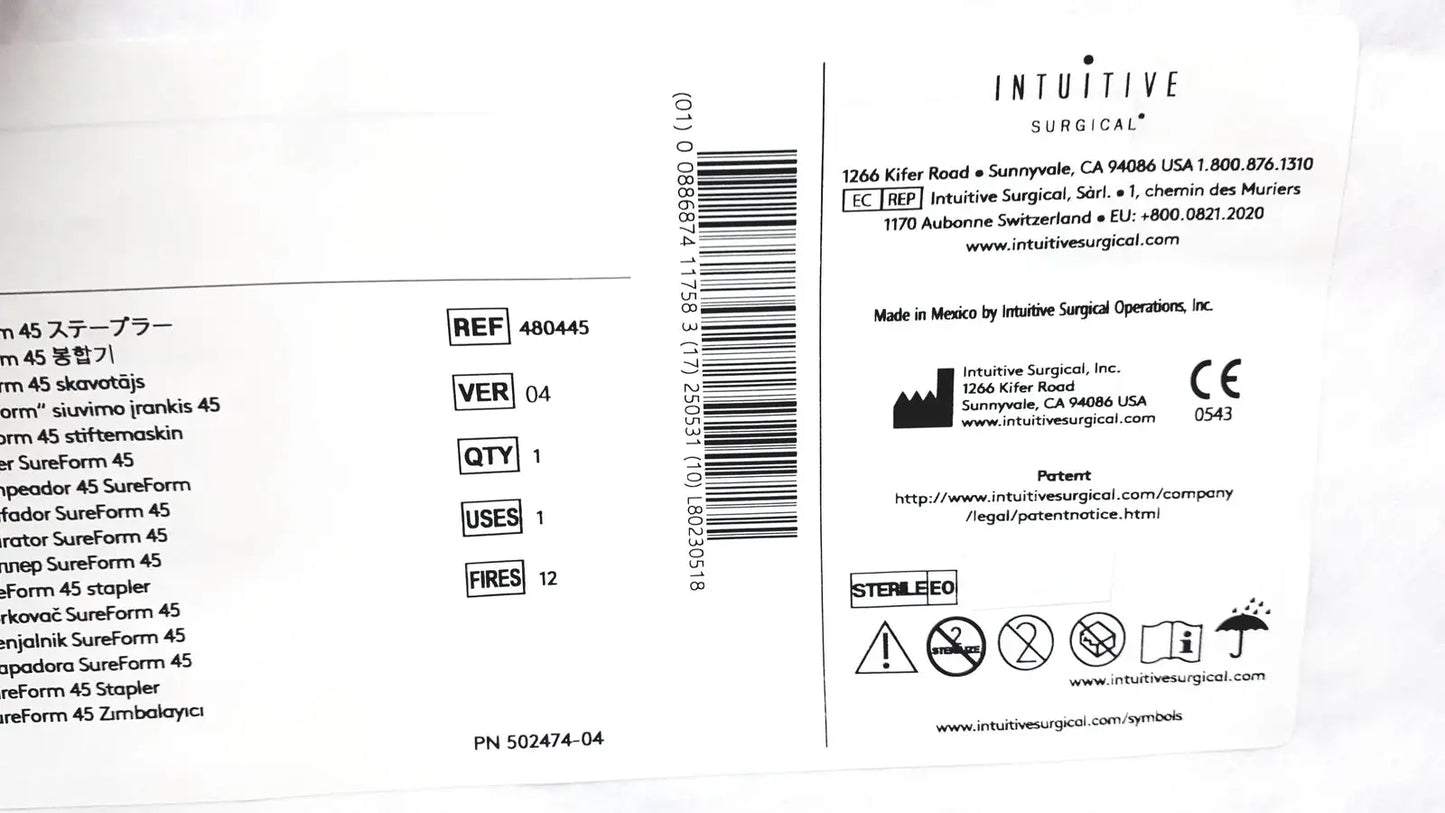 Intuitiive Lot of 5 Intuitiive Surgical DaVincii Xi REF 480445, SurreForm 45 Surgical Stapler Reload, second-hand product photo 7