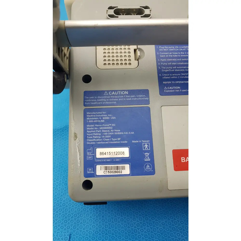 Lot of 5 Medline MDS600SQ Hemo Force SQ Sequential DVT Pump - Sequential Compression Device (SCD) / DVT Pump