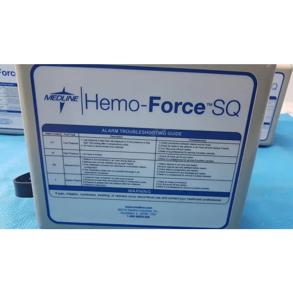 Lot of 5 Medline MDS600SQ Hemo Force SQ Sequential DVT Pump - Sequential Compression Device (SCD) / DVT Pump