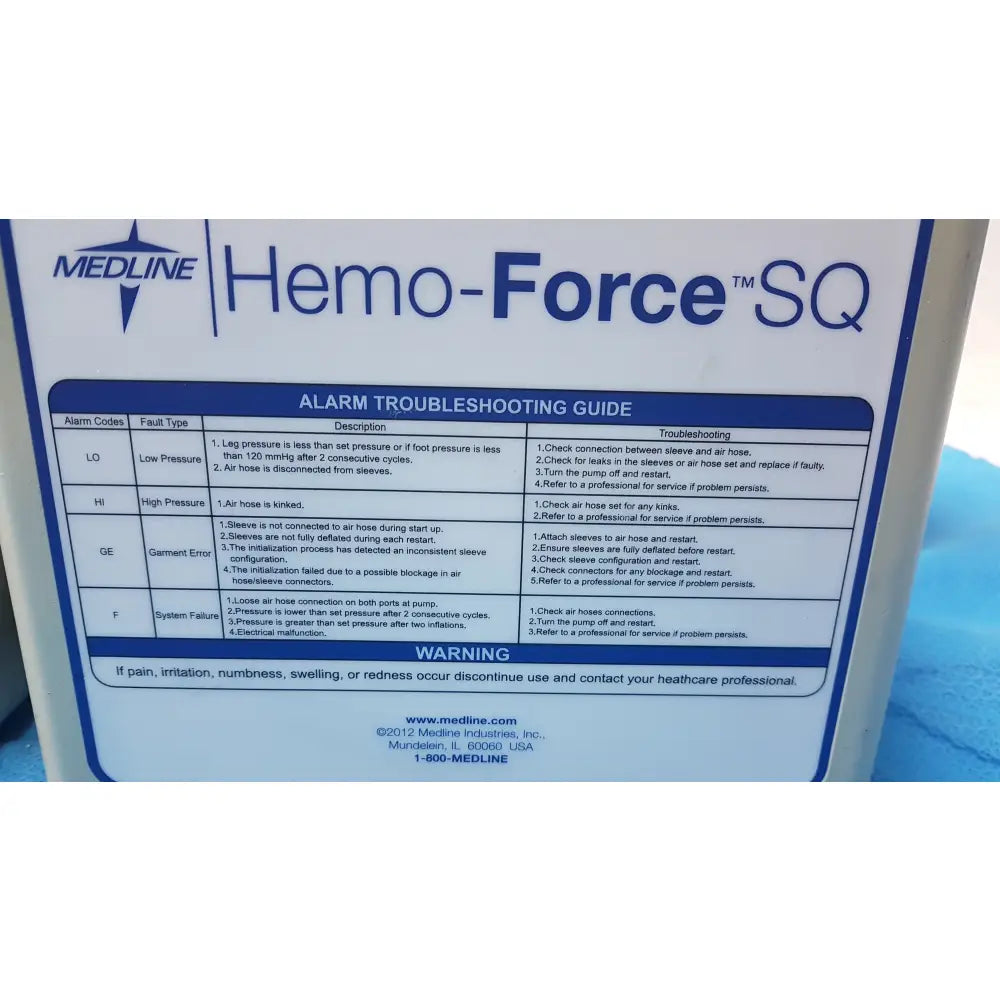 Lot of 5 Medline MDS600SQ Hemo Force SQ Sequential DVT Pump - Sequential Compression Device (SCD) / DVT Pump