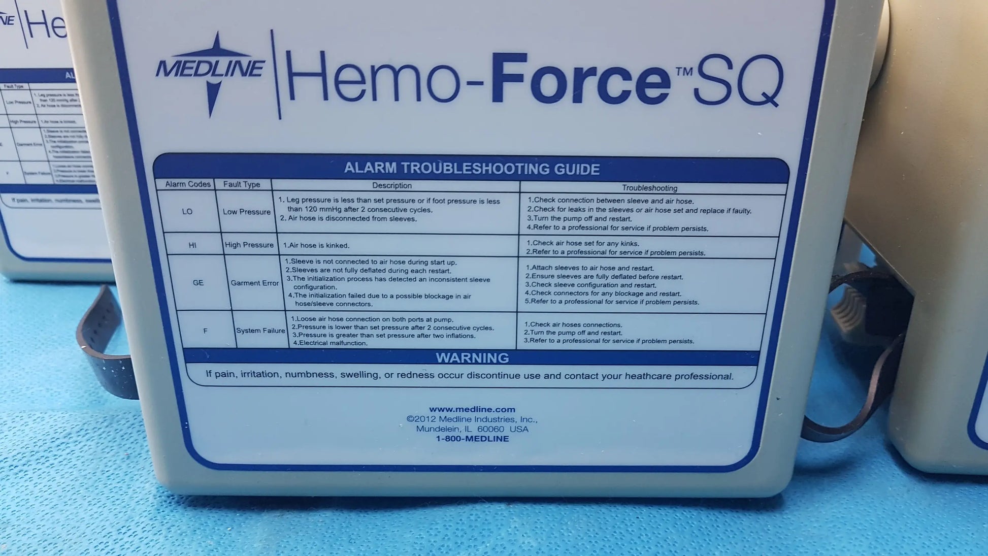 Lot of 5 Medline MDS600SQ Hemo Force SQ Sequential DVT Pump - Sequential Compression Device (SCD) / DVT Pump