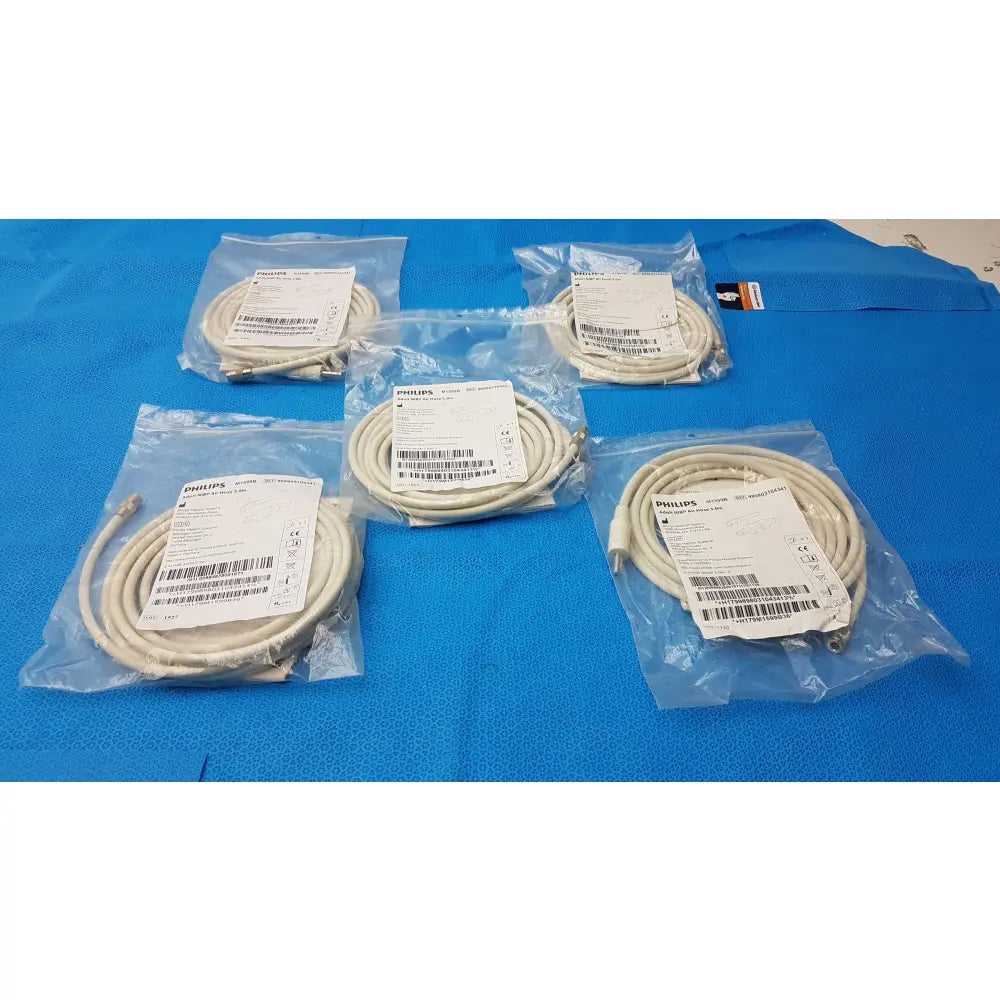 Lot of 5 Philips M1599B Adult NIBP Air Hoses 3.0m Ref 989803104341 - NIBP Air Hose