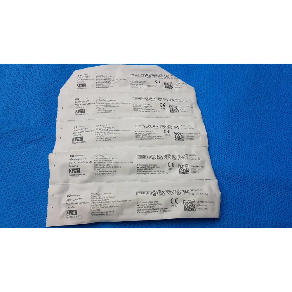 Lot of 50 Covidien Monoject 3mL Syringes Vial Access Cannula SmarTip Ref 8881540133 - Syringe with Vial Access Cannula