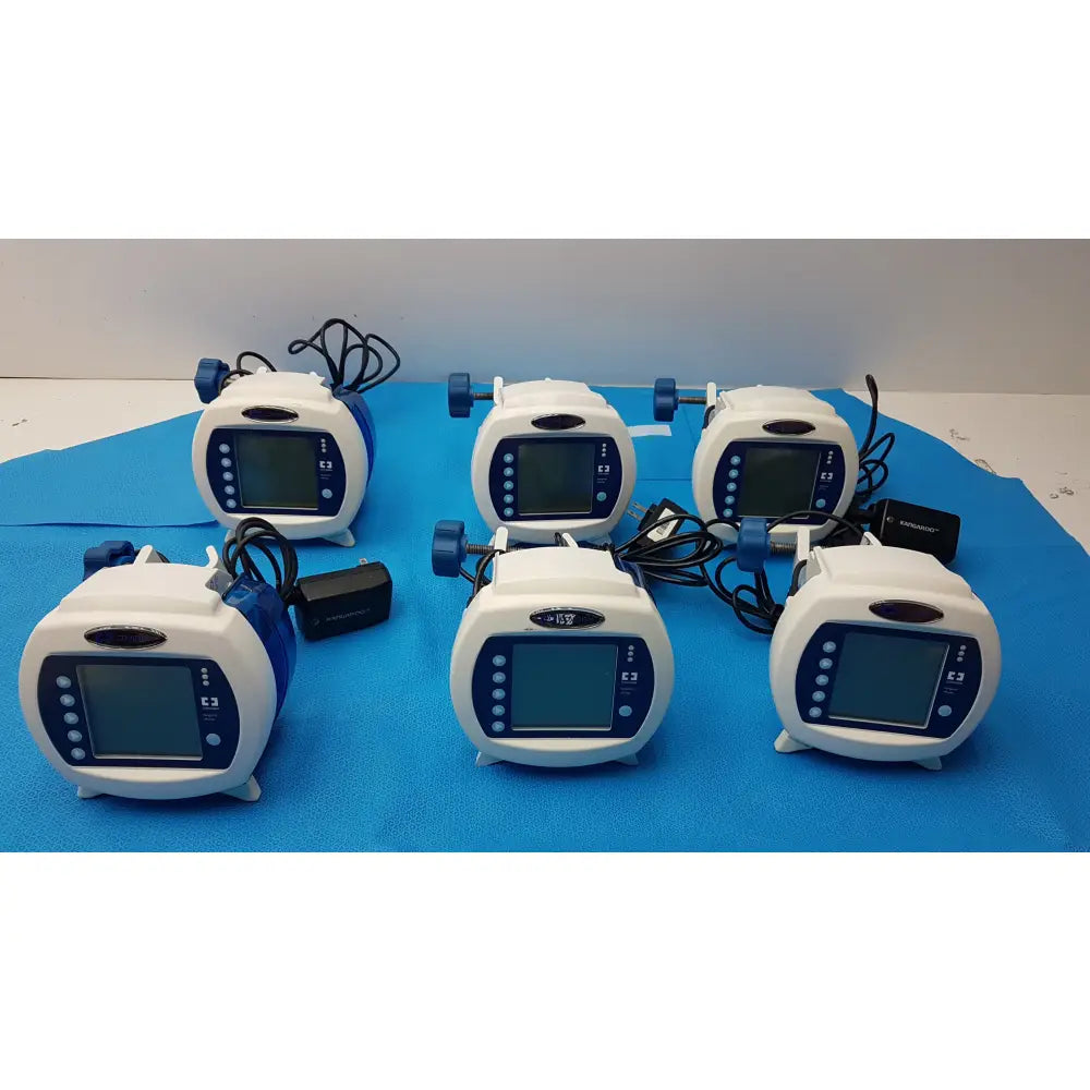 Lot of 6 Covidien Kangaroo Enteral Feeding Pumps With Power Supply - Enteral Feeding Pump