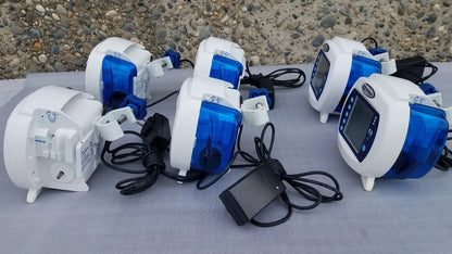 Lot of 6 white and blue kangaroo epump enteral feeding pumps with digital displays compatible kangaroo models