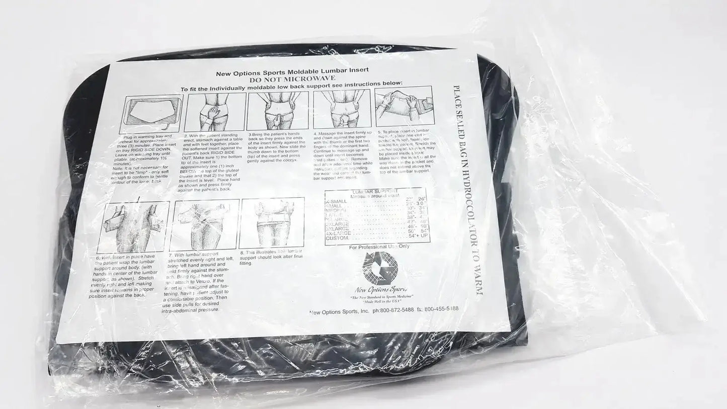 New Options Sports Lumbar Sacral Orthosis VAL5N 2X-Large Lumbosacral Support W/Thermoplastic Insert Lumbar Sacral Orthosis, second-hand product photo 5