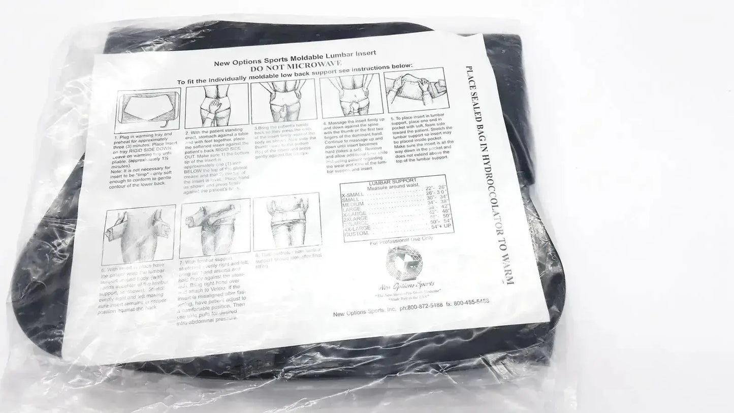 New Options Sports Lumbar Sacral Orthosis VAL5N Large Lumbosacral Support W/Thermoplastic Insert Lumbosacral Orthosis, second-hand product photo 9