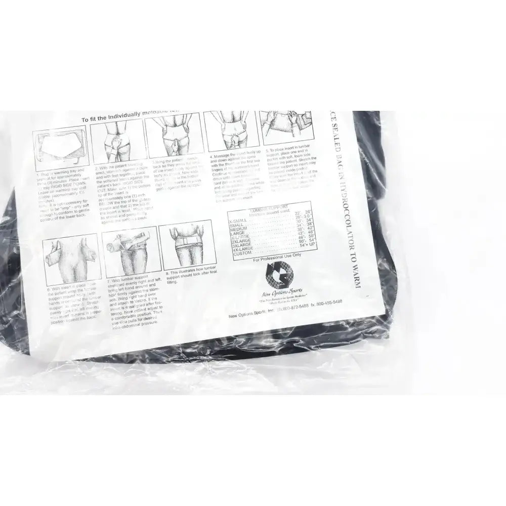 New Options Sports Lumbar Sacral Orthosis VAL5N Large Lumbosacral Support W/Thermoplastic Insert Lumbosacral Orthosis, second-hand product photo 8