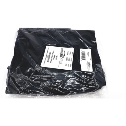 Black plastic bag containing packaged lumbar sacral orthosis val5n medium lumbosacral support with thermoplastic insert