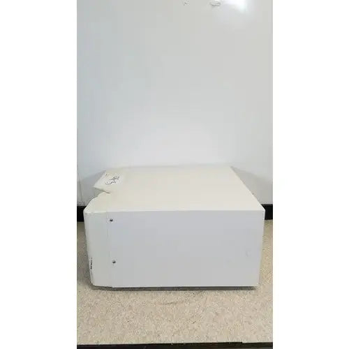 White rectangular reuse medical box with worn corner and black rivets for luminex 200 xmap multiplex ruo system