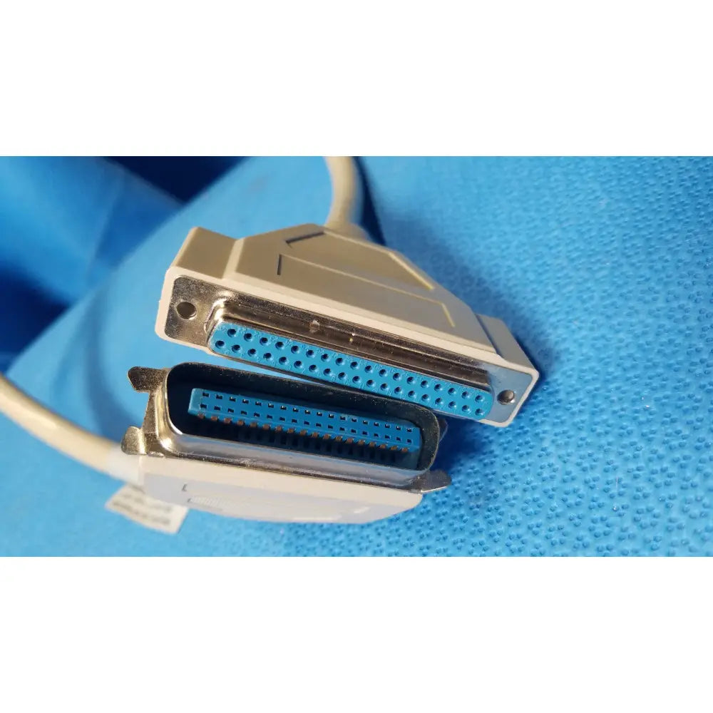 Gray and blue male to female extension cable with metallic contacts db-25 serial connectors extension y-cable female extension cable
