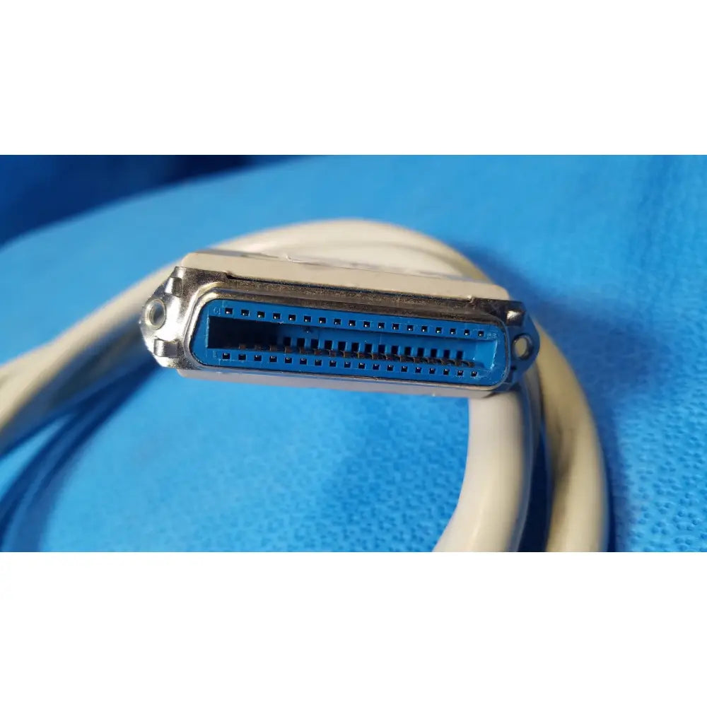 Male to parallel port cable lot of 3 with blue and silver db25 connector and white cable for reuse medical devices