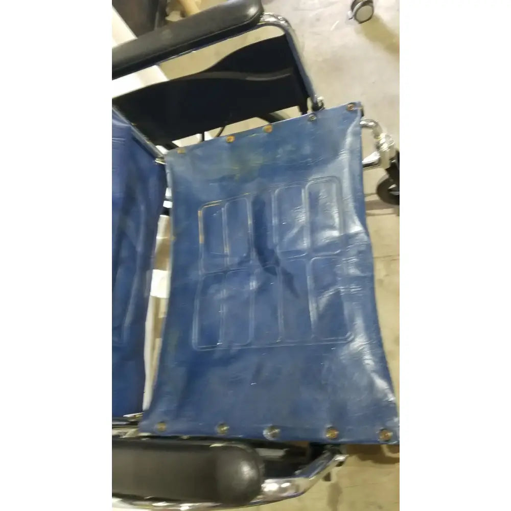 Reuse Medical Equipment Manual Folding Wheelchair - Heavy Duty Blue Seat Mobility Aid Wheelchairs, second-hand product photo 8