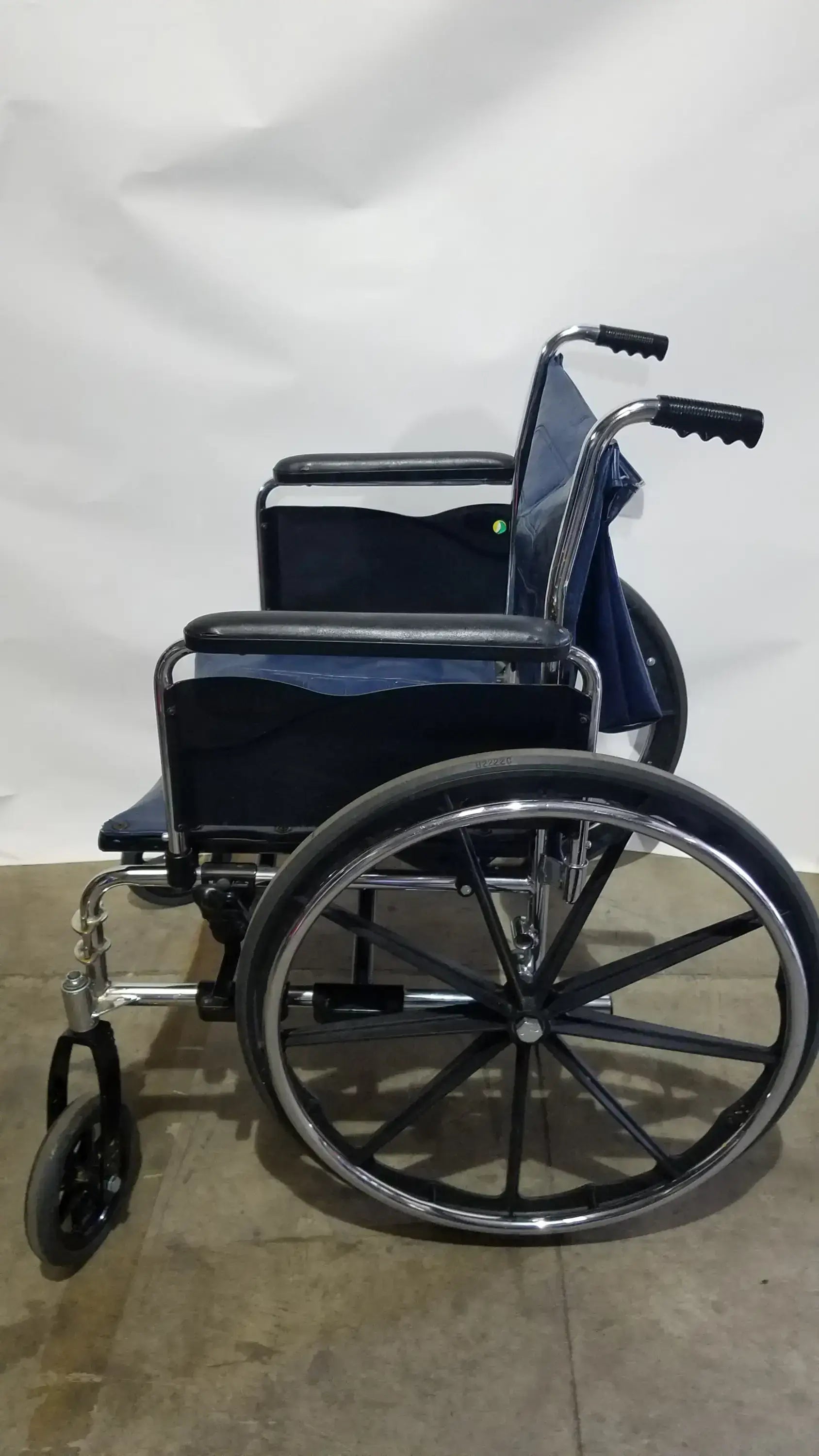 Reuse Medical Equipment Manual Folding Wheelchair - Heavy Duty Blue Seat Mobility Aid Wheelchairs, second-hand product photo 16
