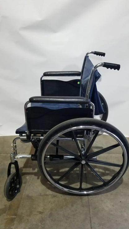 Reuse Medical Equipment Manual Folding Wheelchair - Heavy Duty Blue Seat Mobility Aid Wheelchairs, second-hand product photo 16