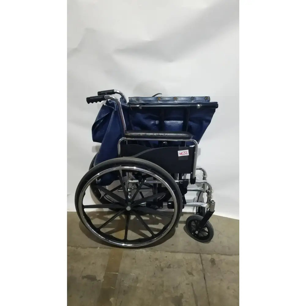 Reuse Medical Equipment Manual Folding Wheelchair - Heavy Duty Blue Seat Mobility Aid Wheelchairs, second-hand product photo 14