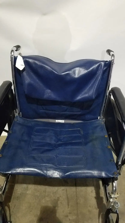 Reuse Medical Equipment Manual Folding Wheelchair - Heavy Duty Blue Seat Mobility Aid Wheelchairs, second-hand product photo 9