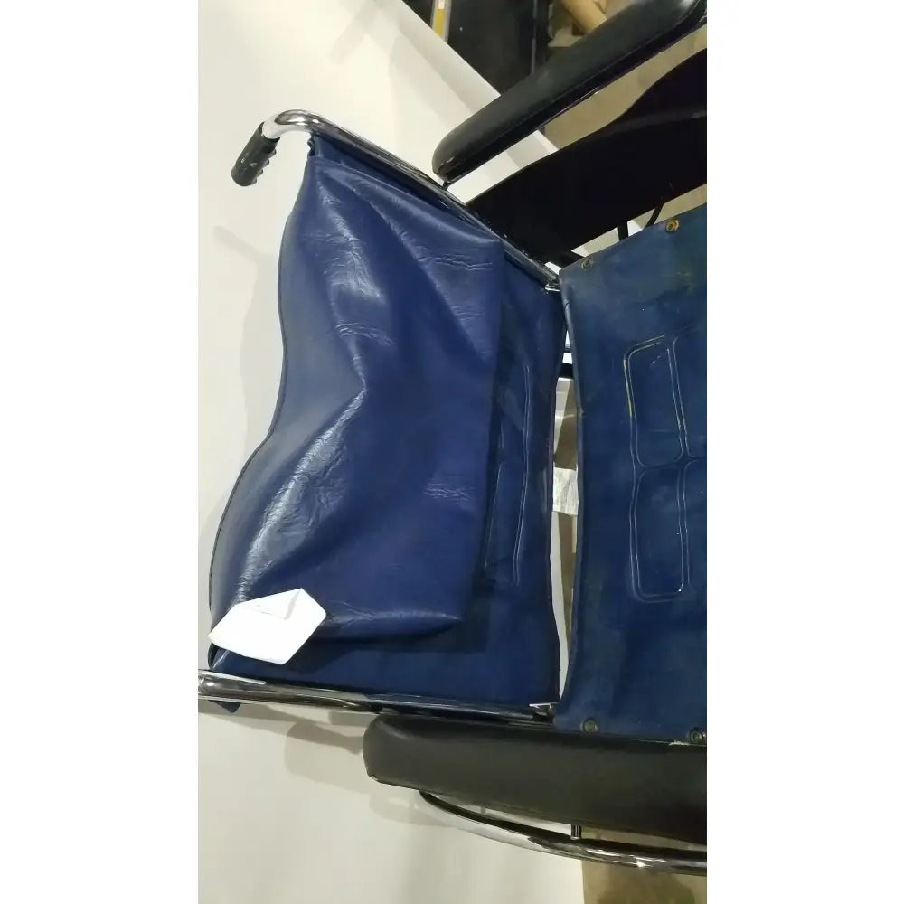 Reuse Medical Equipment Manual Folding Wheelchair - Heavy Duty Blue Seat Mobility Aid Wheelchairs, second-hand product photo 7