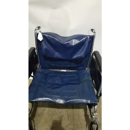 Reuse Medical Equipment Manual Folding Wheelchair - Heavy Duty Blue Seat Mobility Aid Wheelchairs, second-hand product photo 9
