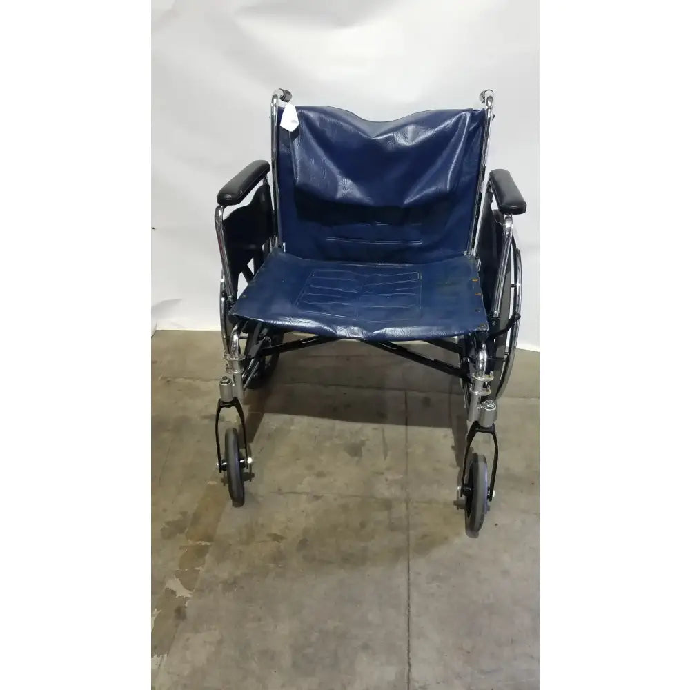 Reuse Medical Equipment Manual Folding Wheelchair - Heavy Duty Blue Seat Mobility Aid Wheelchairs, second-hand product photo 6