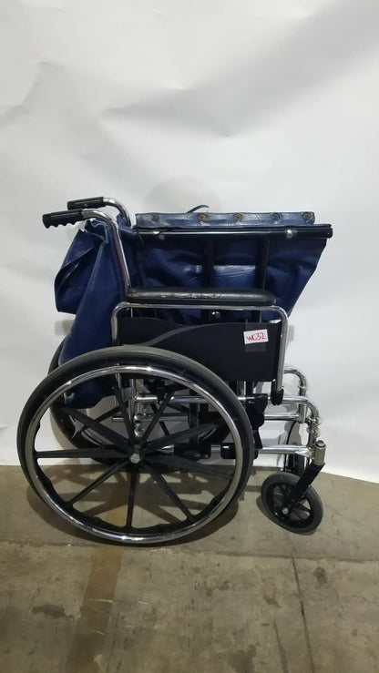 Reuse Medical Equipment Manual Folding Wheelchair - Heavy Duty Blue Seat Mobility Aid Wheelchairs, second-hand product photo 14
