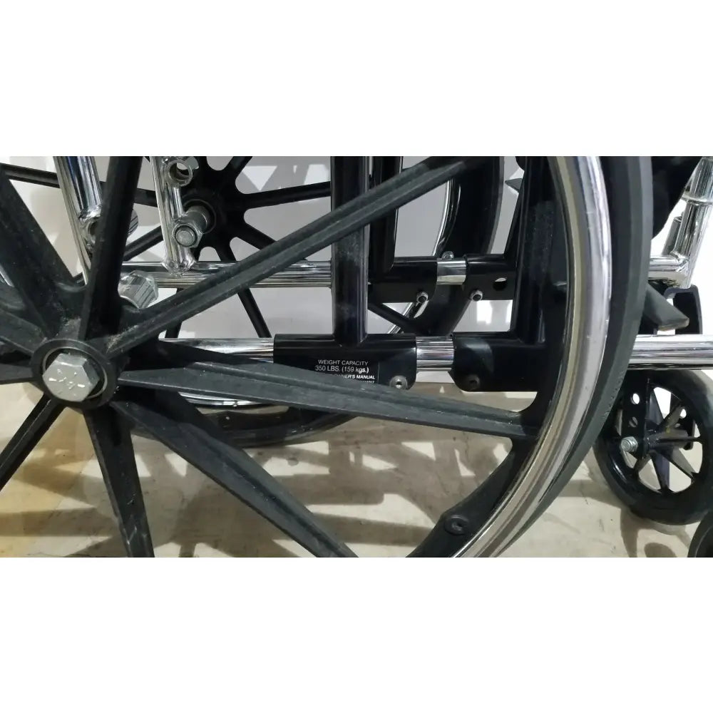 Reuse Medical Equipment Manual Folding Wheelchair - Heavy Duty Blue Seat Mobility Aid Wheelchairs, second-hand product photo 13