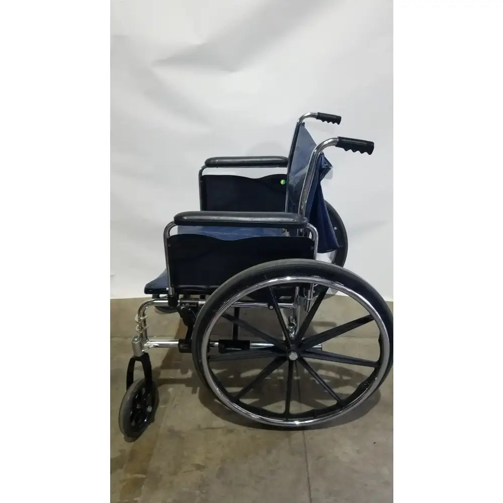 Reuse Medical Equipment Manual Folding Wheelchair - Heavy Duty Blue Seat Mobility Aid Wheelchairs, second-hand product photo 16