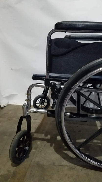 Reuse Medical Equipment Manual Folding Wheelchair - Heavy Duty Blue Seat Mobility Aid Wheelchairs, second-hand product photo 4