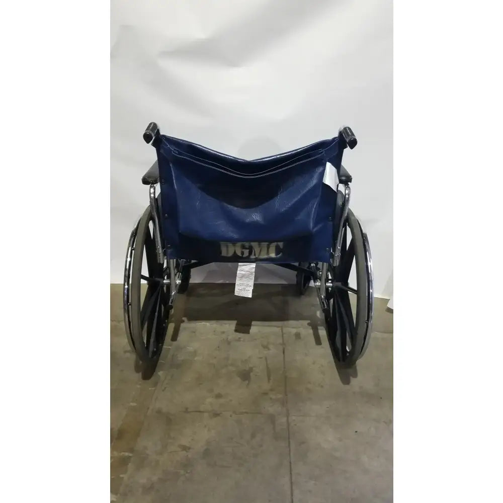 Reuse Medical Equipment Manual Folding Wheelchair - Heavy Duty Blue Seat Mobility Aid Wheelchairs, second-hand product photo 3