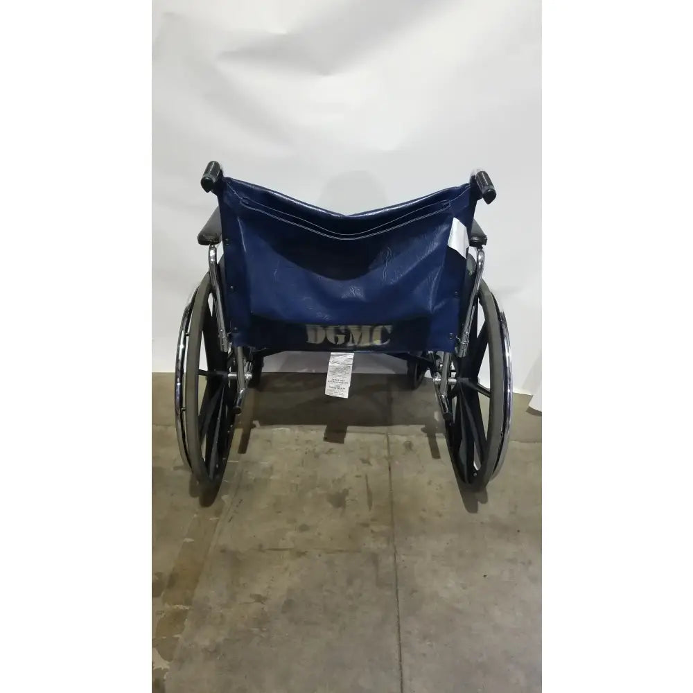 Reuse Medical Equipment Manual Folding Wheelchair - Heavy Duty Blue Seat Mobility Aid Wheelchairs, second-hand product photo 2