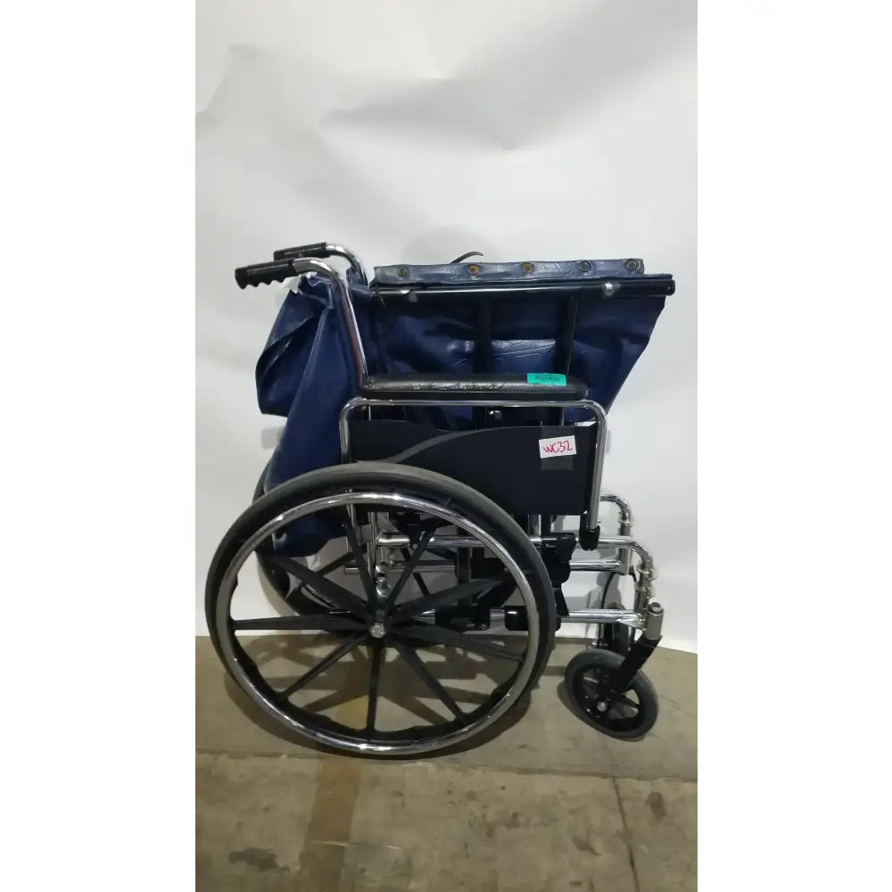 Reuse Medical Equipment Manual Folding Wheelchair - Heavy Duty Blue Seat Mobility Aid Wheelchairs, second-hand product photo 15