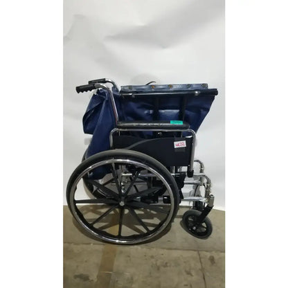 Reuse Medical Equipment Manual Folding Wheelchair - Heavy Duty Blue Seat Mobility Aid Wheelchairs, second-hand product photo 15