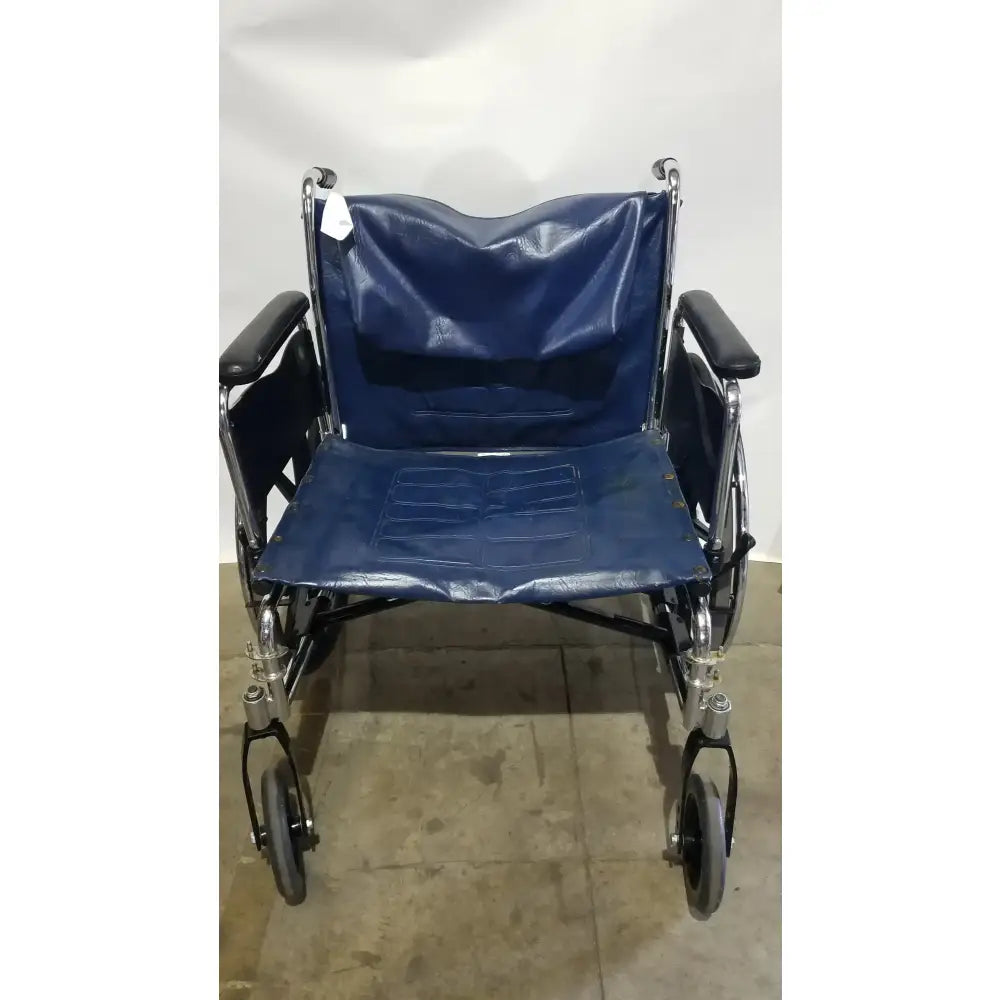Reuse Medical Equipment Manual Folding Wheelchair - Heavy Duty Blue Seat Mobility Aid Wheelchairs, second-hand product photo 10