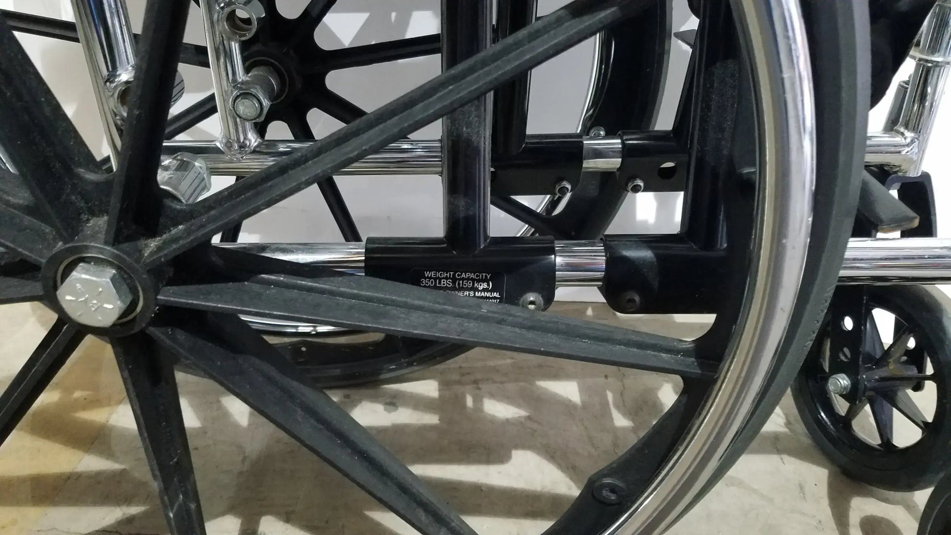 Reuse Medical Equipment Manual Folding Wheelchair - Heavy Duty Blue Seat Mobility Aid Wheelchairs, second-hand product photo 13