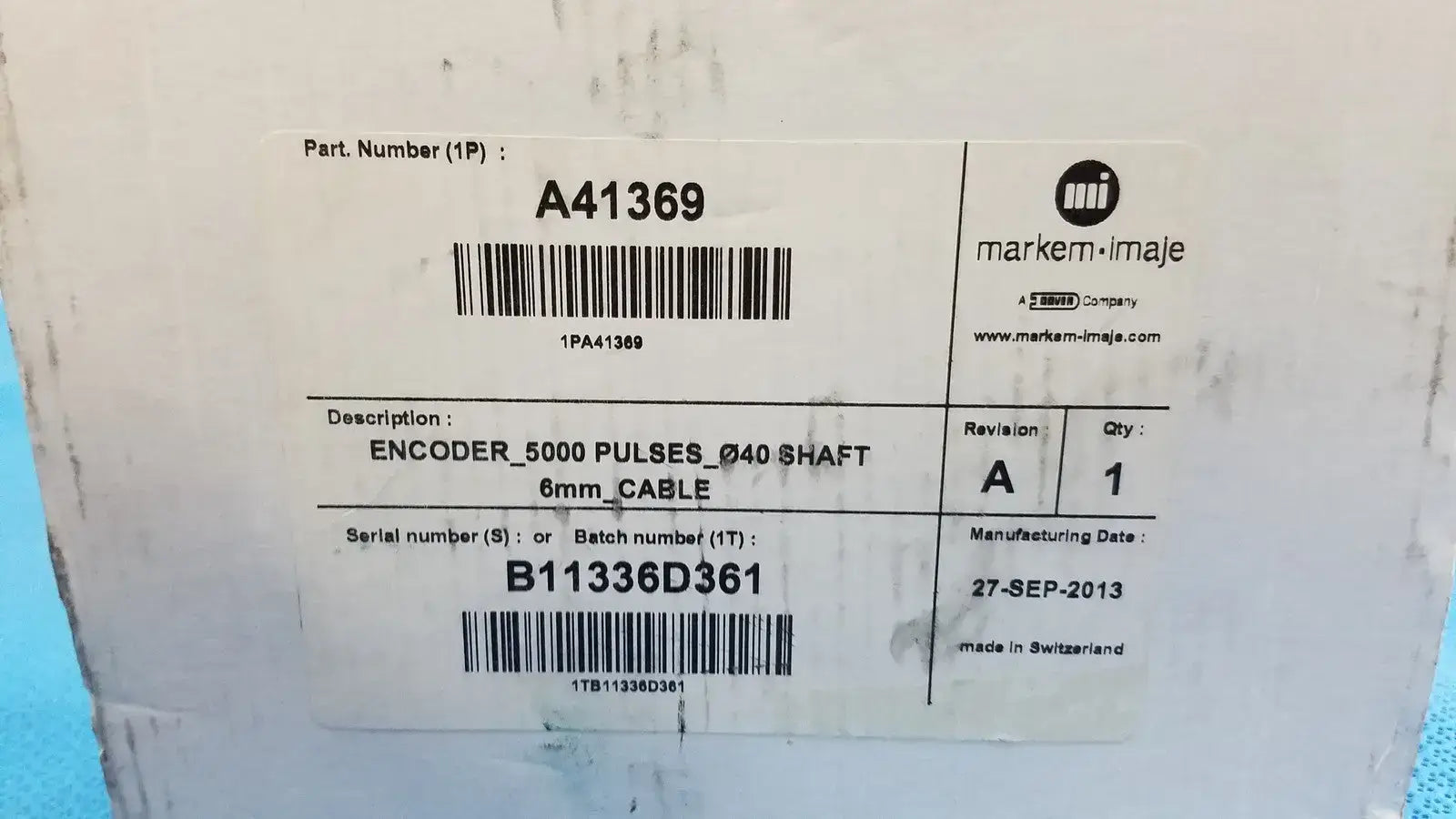 Markem-Imaje A41369 Encoder 5000 Pulses_Ø40 Shaft 6mm_Cable Encoder, second-hand product photo 6
