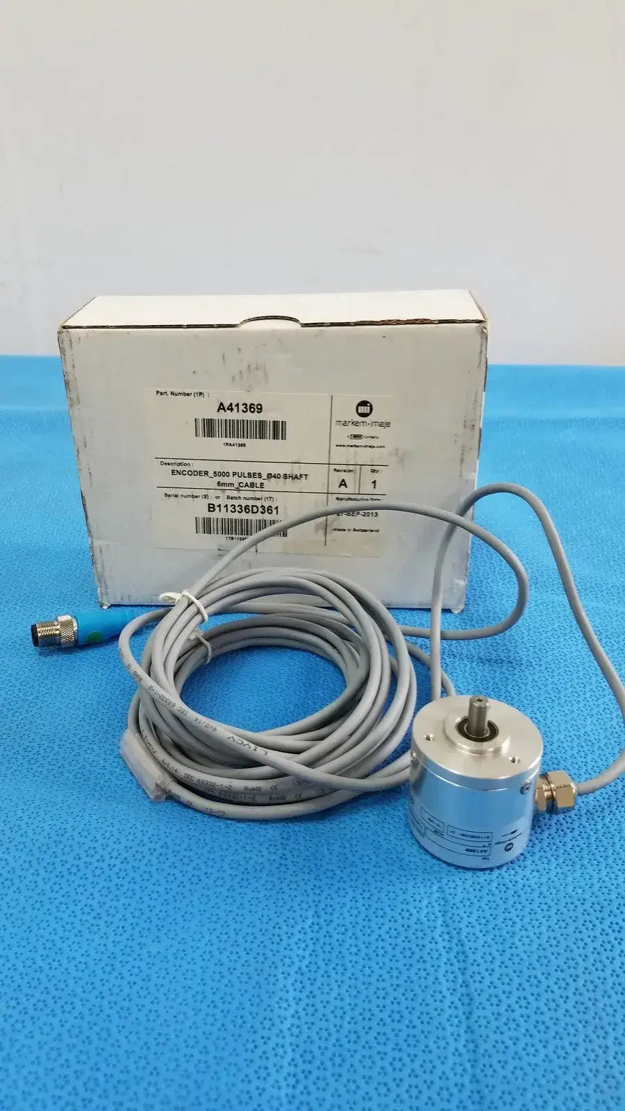 Markem-Imaje A41369 Encoder 5000 Pulses_Ø40 Shaft 6mm_Cable Encoder, second-hand product photo 1