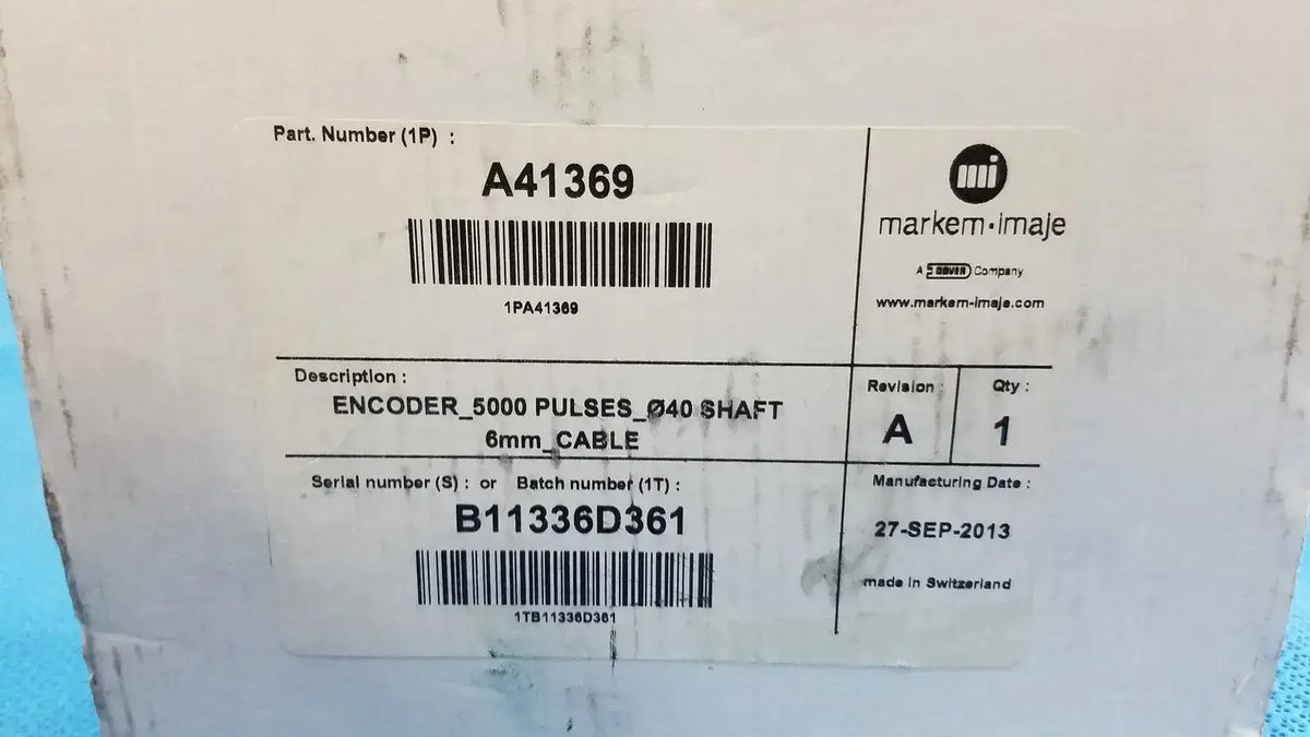 Markem-Imaje A41369 Encoder 5000 Pulses_Ø40 Shaft 6mm_Cable Encoder, second-hand product photo 6