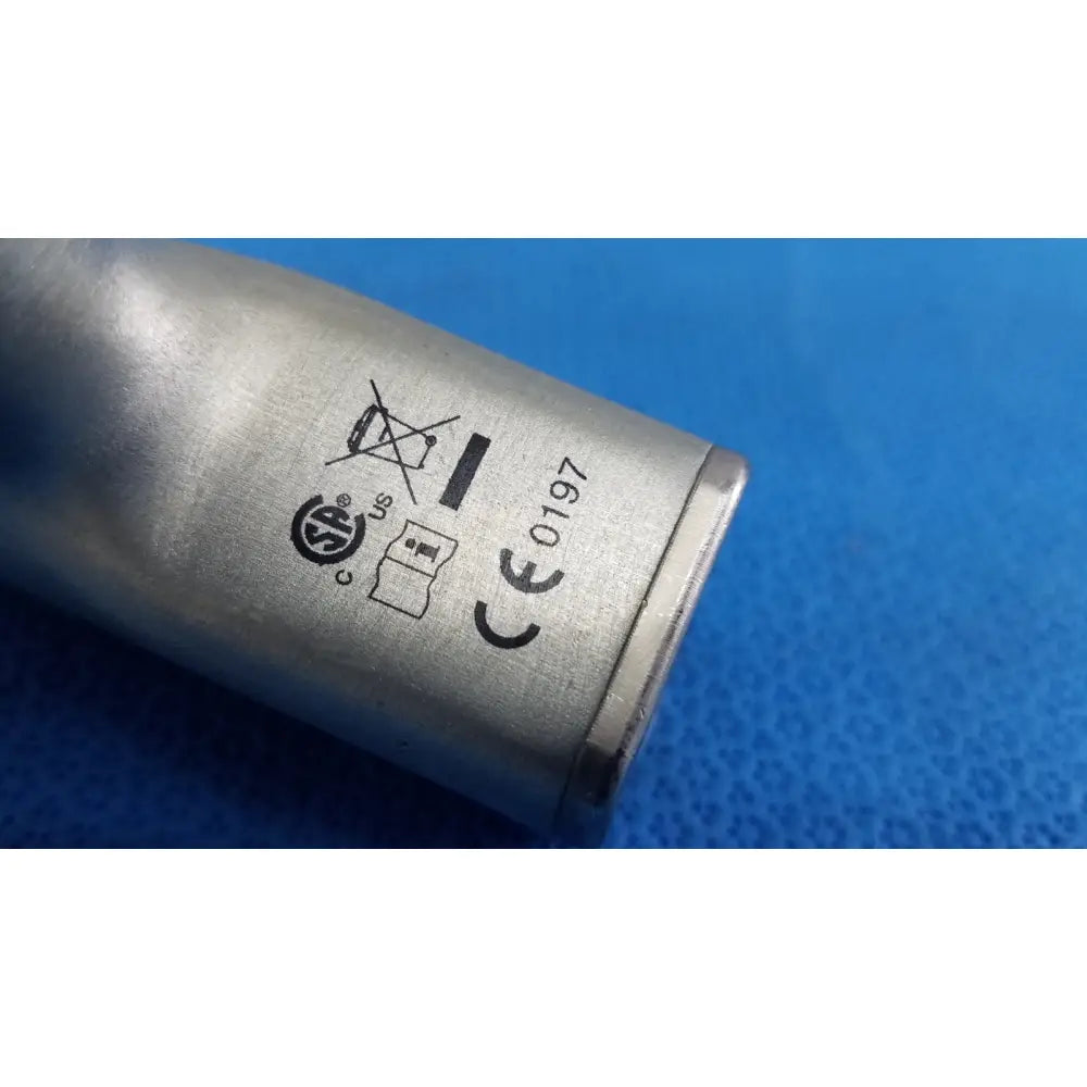 Silver cylindrical metal patient cable 4ft with embossed certification marks and serial number for masimo lnc-04