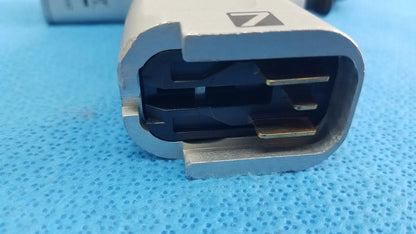 Silver sennheiser audio jack connector with black contacts on masimo patient cable 4ft with matte finish