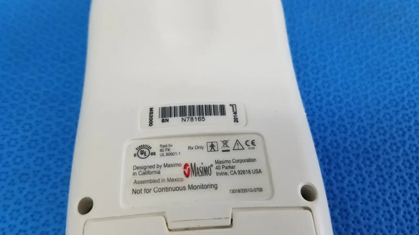 MASIMO Rad-5v Handheld Pulse Oximeter w/ Protective Boot & SpO2 Finger Sensor Pulse Oximeter, second-hand product photo 7