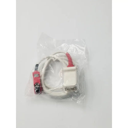 White and red masimo rc-12 rainbow patient cable spo2 with clear plastic connector housing for medical use